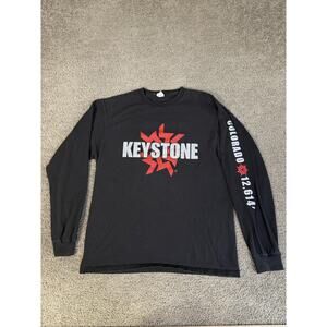 Keystone Colorado Shirt Mens L Black Keystone Logo Long Sleeve Crew Neck Cotton